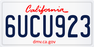 CA license plate 6UCU923