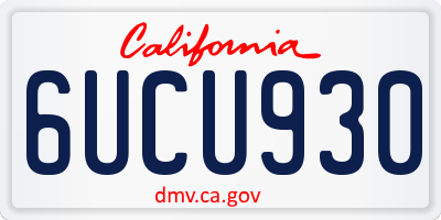 CA license plate 6UCU930