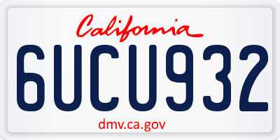 CA license plate 6UCU932