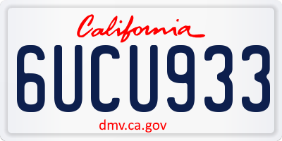 CA license plate 6UCU933