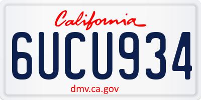 CA license plate 6UCU934