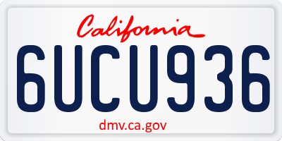 CA license plate 6UCU936