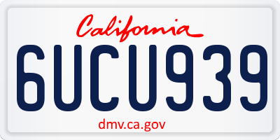 CA license plate 6UCU939