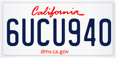 CA license plate 6UCU940