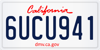 CA license plate 6UCU941