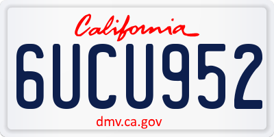 CA license plate 6UCU952