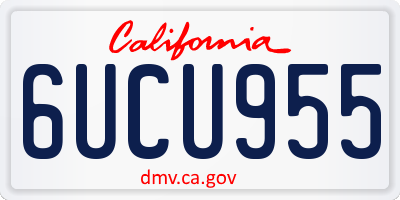CA license plate 6UCU955