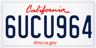 CA license plate 6UCU964