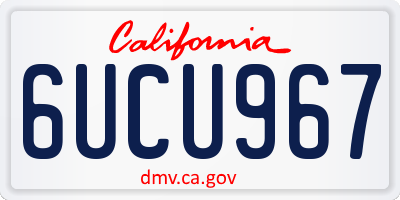 CA license plate 6UCU967