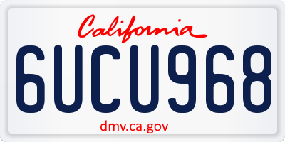 CA license plate 6UCU968