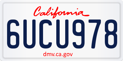CA license plate 6UCU978