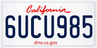 CA license plate 6UCU985
