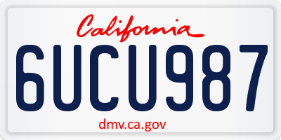 CA license plate 6UCU987