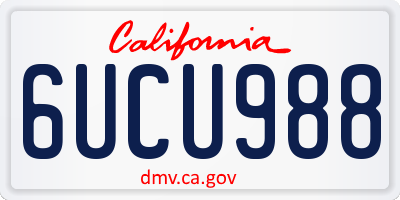 CA license plate 6UCU988