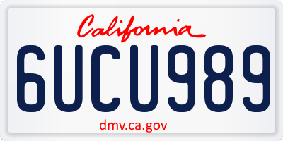 CA license plate 6UCU989