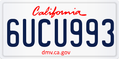 CA license plate 6UCU993