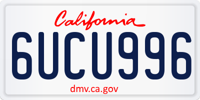 CA license plate 6UCU996