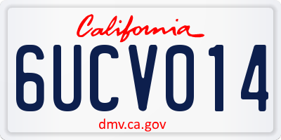 CA license plate 6UCV014