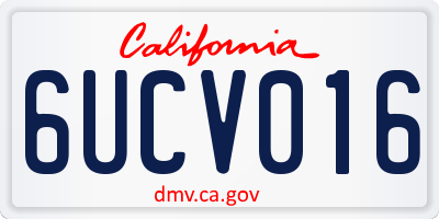 CA license plate 6UCV016