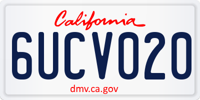 CA license plate 6UCV020