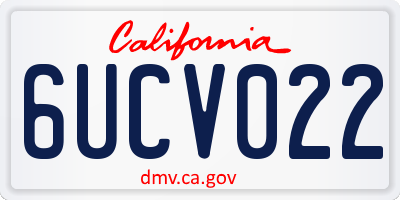 CA license plate 6UCV022