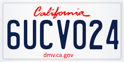 CA license plate 6UCV024