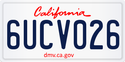 CA license plate 6UCV026