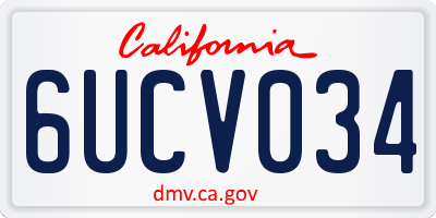 CA license plate 6UCV034