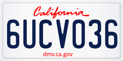 CA license plate 6UCV036