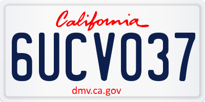 CA license plate 6UCV037