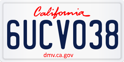 CA license plate 6UCV038