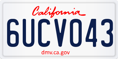 CA license plate 6UCV043