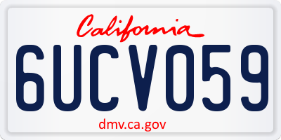 CA license plate 6UCV059