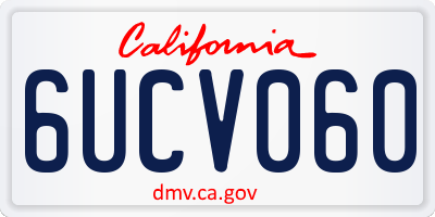 CA license plate 6UCV060