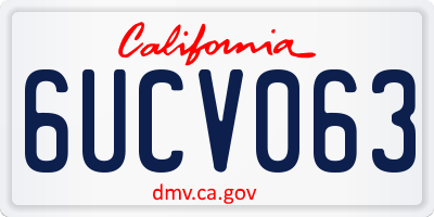 CA license plate 6UCV063