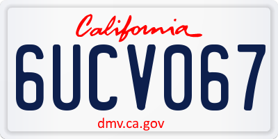 CA license plate 6UCV067