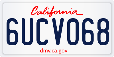 CA license plate 6UCV068