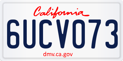 CA license plate 6UCV073