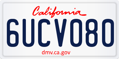 CA license plate 6UCV080