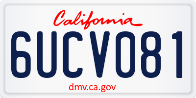CA license plate 6UCV081