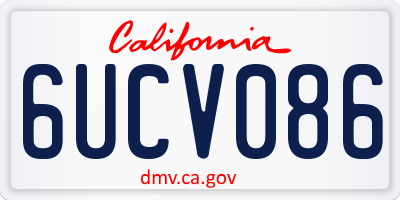 CA license plate 6UCV086