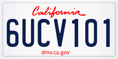 CA license plate 6UCV101