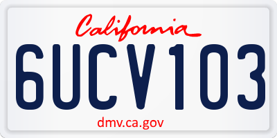 CA license plate 6UCV103