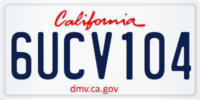 CA license plate 6UCV104