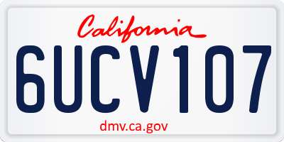 CA license plate 6UCV107
