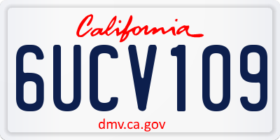 CA license plate 6UCV109