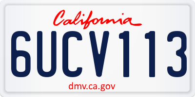 CA license plate 6UCV113