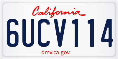 CA license plate 6UCV114