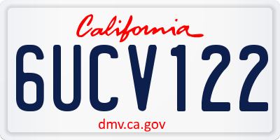 CA license plate 6UCV122