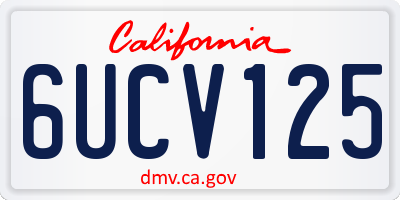 CA license plate 6UCV125